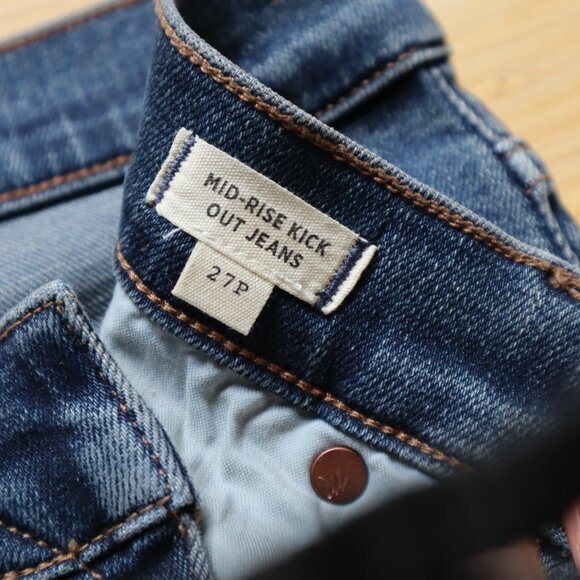 Madewell 27P mid rise kick out flare- Lenior Wash - Picture 5 of 9